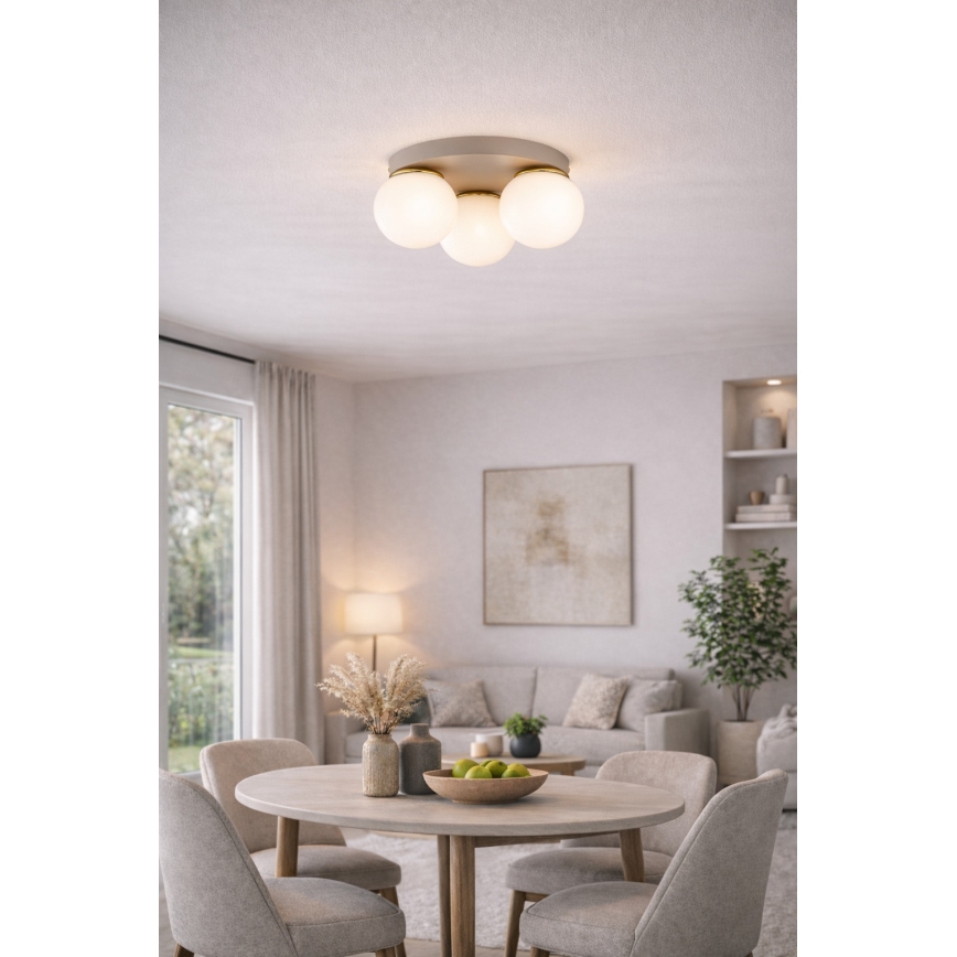 Brilagi - Mennyezeti lámpa 1xE27/60W/230V átm. 15 cm bézs/arany