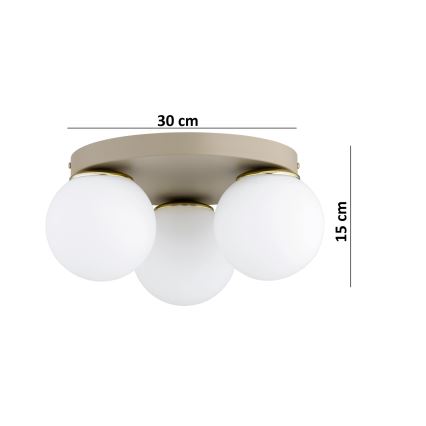 Brilagi - Mennyezeti lámpa 1xE27/60W/230V átm. 15 cm bézs/arany