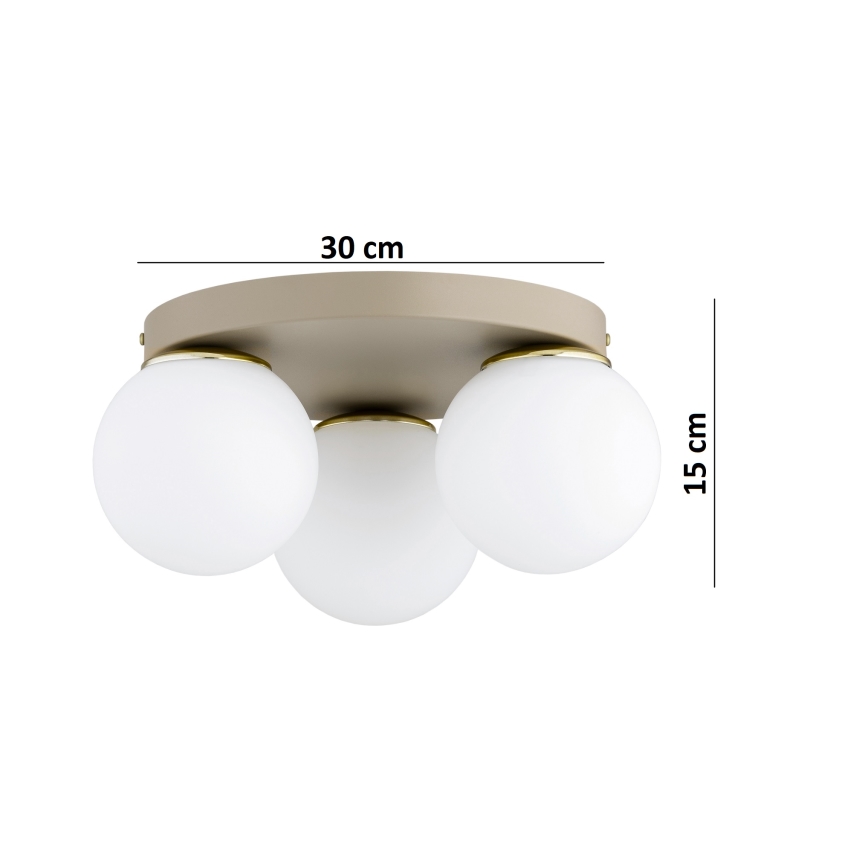 Brilagi - Mennyezeti lámpa 1xE27/60W/230V átm. 15 cm bézs/arany