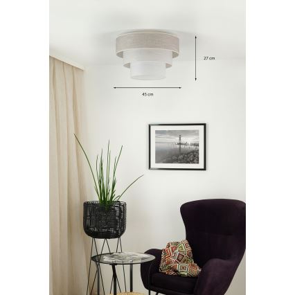 Brilagi - Mennyezeti lámpa ALASKA LUNETA 1xE27/15W/230V átm. 45 cm szürke/krémes