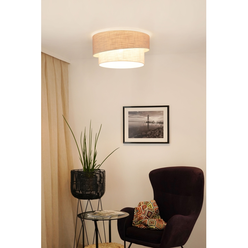 Brilagi - Mennyezeti lámpa DOVER SHINE 1xE27/15W/230V átm. 50 cm szürke/krémes