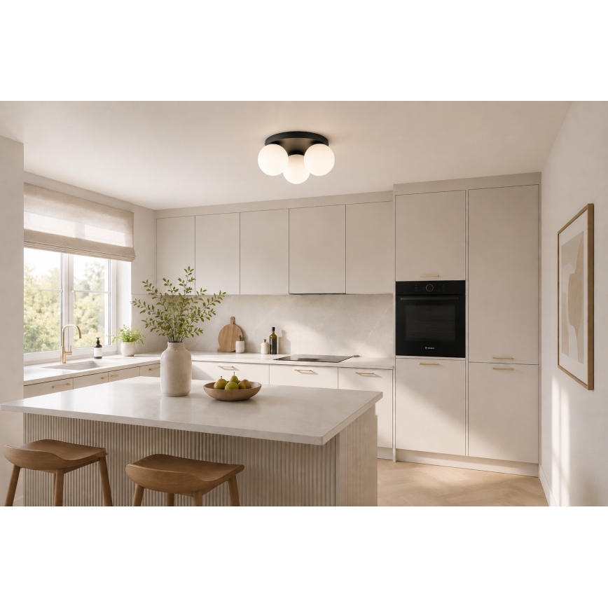 Brilagi - Mennyezeti lámpa MILO 3xE27/60W/230V átmérő 35 cm fekete