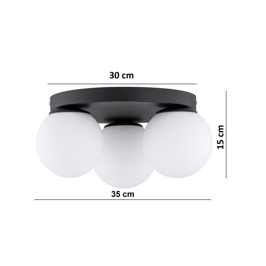 Brilagi - Mennyezeti lámpa MILO 3xE27/60W/230V átmérő 35 cm fekete
