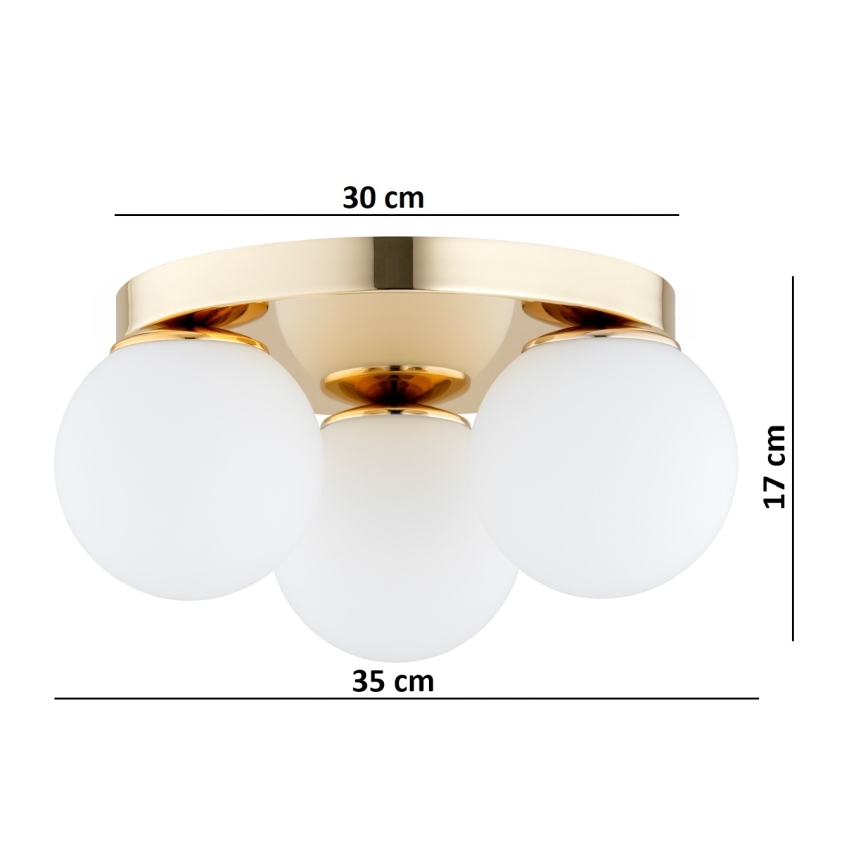 Brilagi - Mennyezeti lámpa MILO 3xE27/60W/230V Ø 35 cm aranyszínű