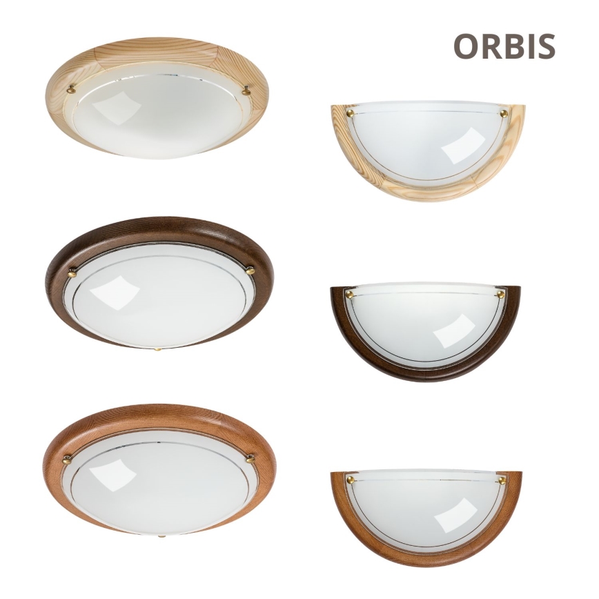 Brilagi - Mennyezeti lámpa ORBIS 2xE27/60W/230V átm. 38 cm fenyő