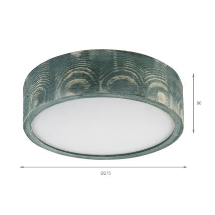 Brilagi - Mennyezeti lámpa PINO 1xE27/15W/230V fenyő/zöld átm. 27,5 cm