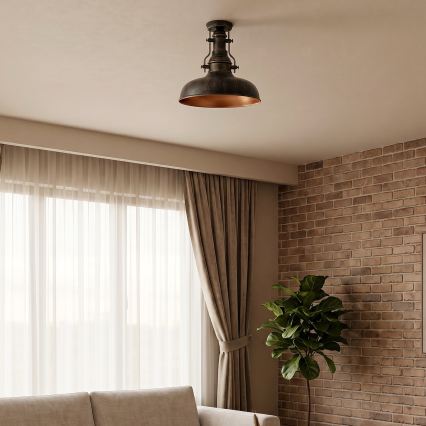 Brilagi - Mennyezeti lámpa PYRONIC 1xE27/40W/230V, átmérő 32 cm, bronz/patina