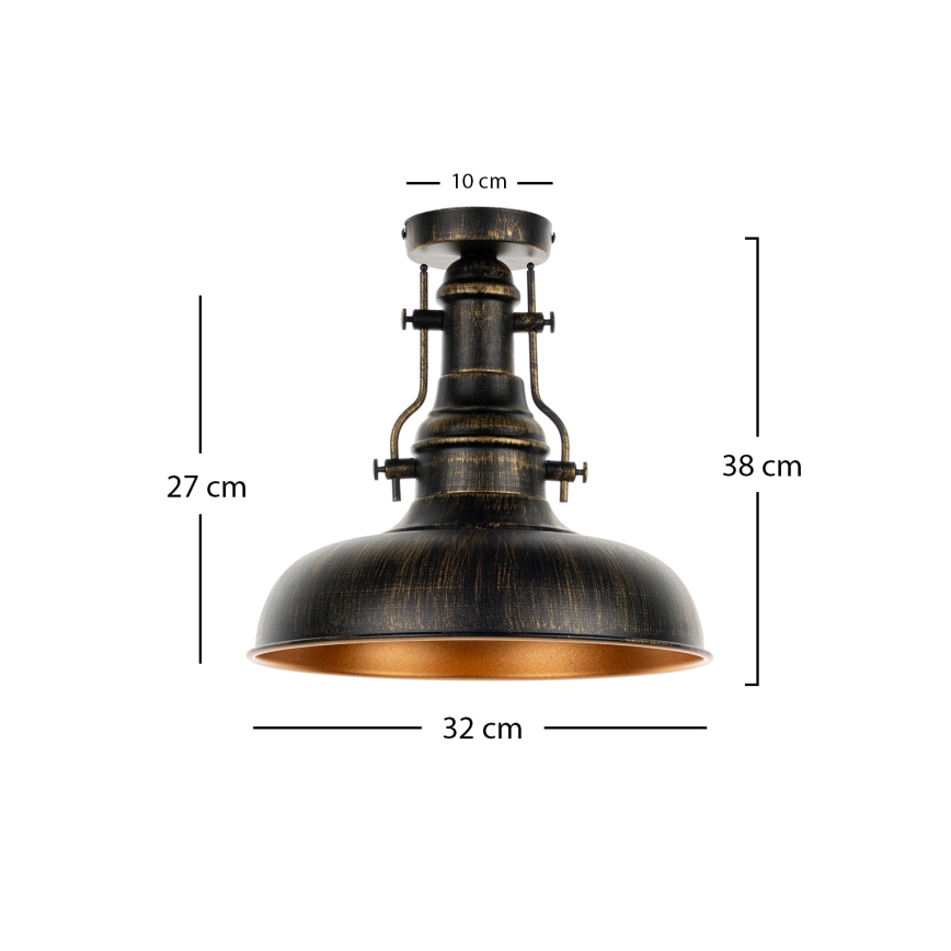 Brilagi - Mennyezeti lámpa PYRONIC 1xE27/40W/230V, átmérő 32 cm, bronz/patina