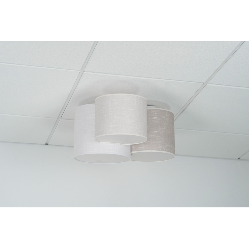 Brilagi - Mennyezeti lámpatest SNAKE 3xE27/15W/230V 50x57 cm szürke/krémszínű