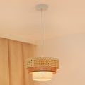 BRILAGI - Mennyezeti lámpa zsinóron CEDAR LUNETA 1xE27/15W/230V átm. 25 cm rattan/barna/krém