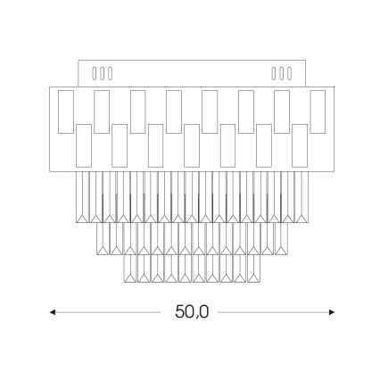 Brilagi - Mennyezeti lámpatest AURELIA 5xE14/40W/230V átm. 50 cm aranyszínű