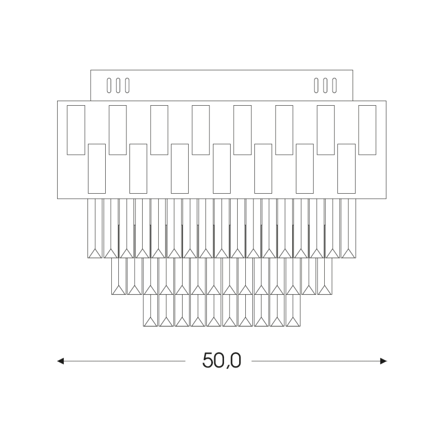 Brilagi - Mennyezeti lámpatest AURELIA 5xE14/40W/230V átm. 50 cm aranyszínű