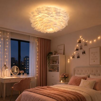 Brilagi - Mennyezeti lámpatest FEATHER 3xE27/40W/230V átm. 50 cm fehér