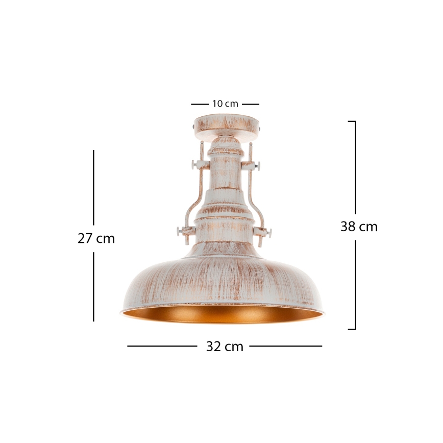 Brilagi - Mennyezeti lámpatest PYRONIC 1xE27/40W/230V átm. 32 cm krémszín/patina