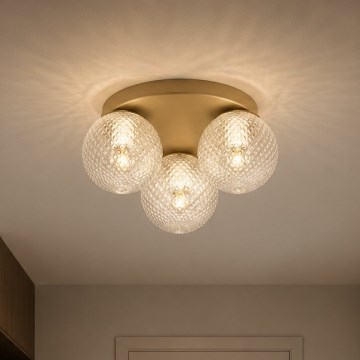 Brilagi - Mennyezeti lámpatest STELLA 3xE27/60W/230V Ø 35 cm bézs/arany