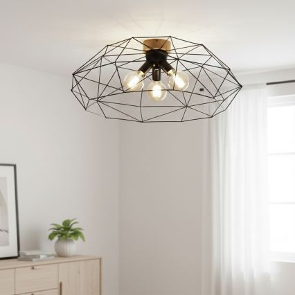 Brilagi - Mennyezeti lámpatest WOODY BASKET 3xE27/60W/230V átm. 80 cm tölgy