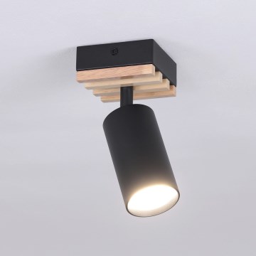 Brilagi - Mennyezeti spotlámpa SELE WOOD 1xGU10/30W/230V fekete/fa