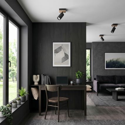 Brilagi - Mennyezeti spotlámpa SELE WOOD ACOUSTIC 1xGU10/30W/230V fekete/fa