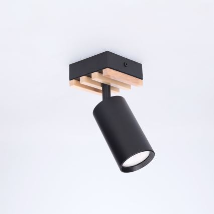 Brilagi - Mennyezeti spotlámpa SELE WOOD ACOUSTIC 1xGU10/30W/230V fekete/fa