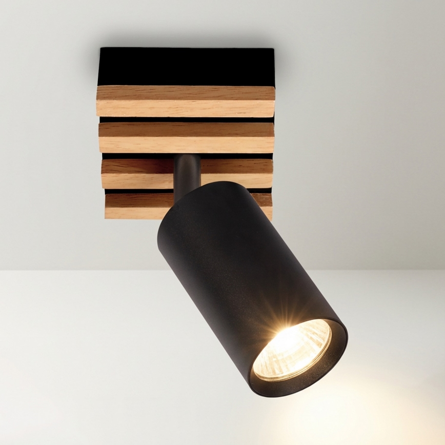 Brilagi - Mennyezeti spotlámpa SELE WOOD ACOUSTIC 1xGU10/30W/230V fekete/fa