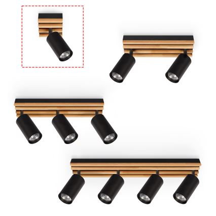 Brilagi - Mennyezeti spotlámpa SELE WOOD ACOUSTIC 1xGU10/30W/230V fekete/fa