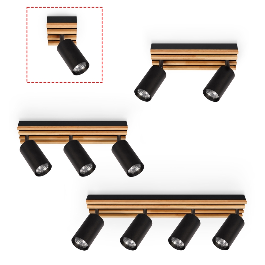 Brilagi - Mennyezeti spotlámpa SELE WOOD ACOUSTIC 1xGU10/30W/230V fekete/fa