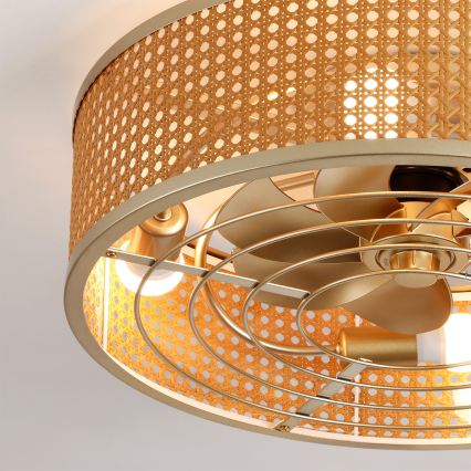 Brilagi - Mennyezeti ventilátor 4xE27/40W/230V, átmérő 50 cm, bambusz, távirányítóval
