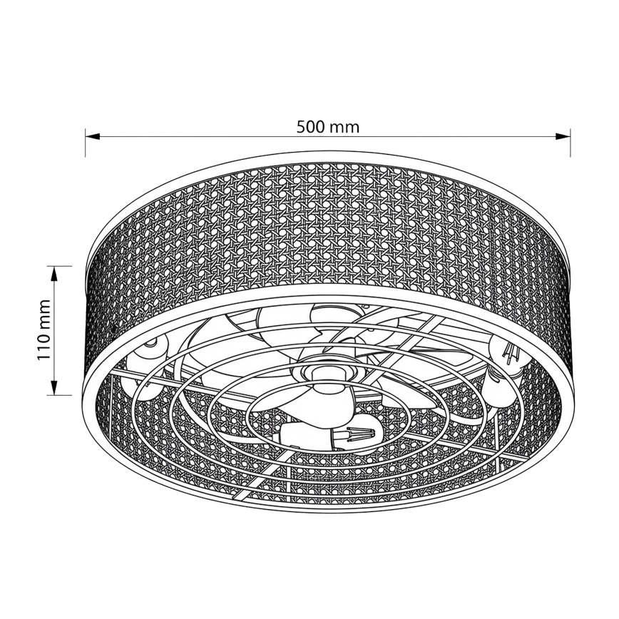 Brilagi - Mennyezeti ventilátor 4xE27/40W/230V, átmérő 50 cm, bambusz, távirányítóval