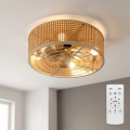 Brilagi - Mennyezeti ventilátor 4xE27/40W/230V átmérő 50 cm bambusz + távirányító