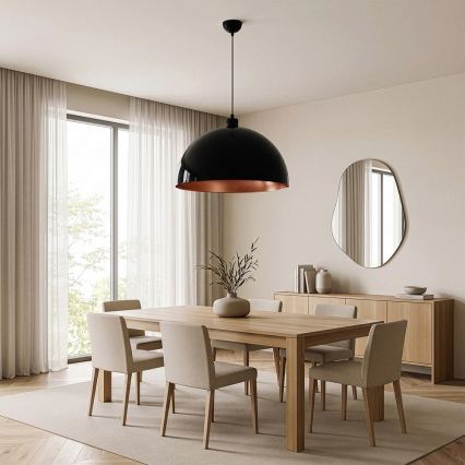 Brilagi - METALO LED csillár kábelen 1xE27/40W/230V Ø 60 cm fekete/rézszínű