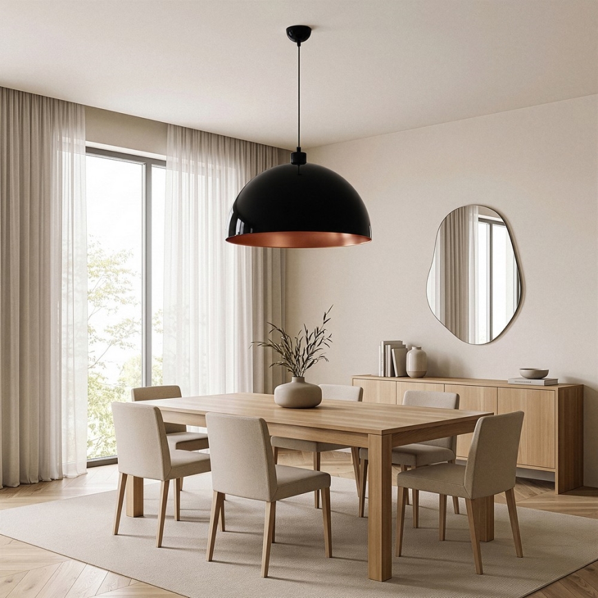 Brilagi - METALO LED csillár kábelen 1xE27/40W/230V Ø 60 cm fekete/rézszínű