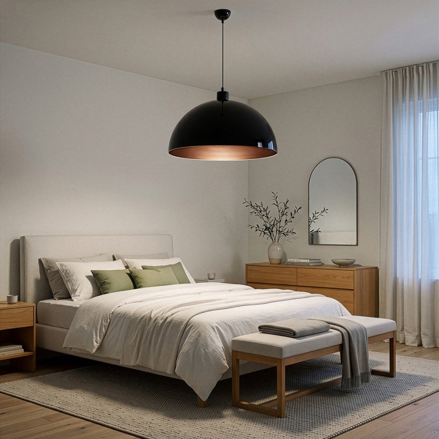 Brilagi - METALO LED csillár kábelen 1xE27/40W/230V Ø 60 cm fekete/rézszínű
