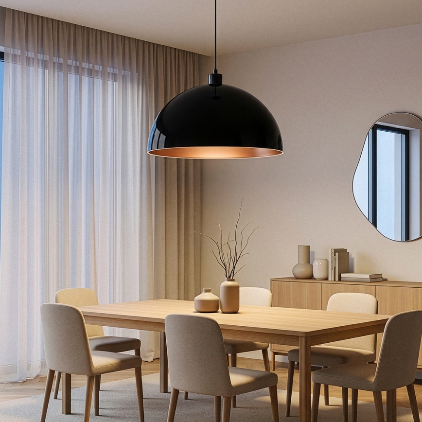 Brilagi - METALO LED csillár kábelen 1xE27/40W/230V Ø 60 cm fekete/rézszínű