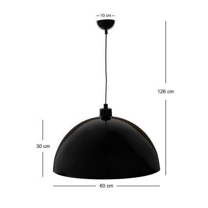 Brilagi - METALO LED csillár kábelen 1xE27/40W/230V Ø 60 cm fekete/rézszínű