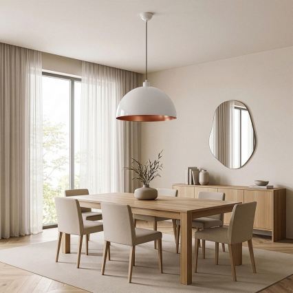 Brilagi - METALO LED kábeles függesztett csillár 1xE27/40W/230V átm. 40 cm fehér/réz
