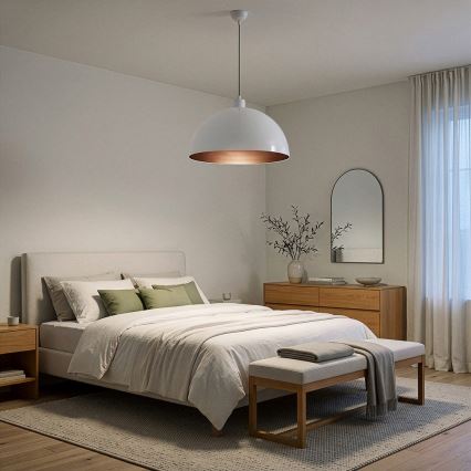 Brilagi - METALO LED kábeles függesztett csillár 1xE27/40W/230V átm. 40 cm fehér/réz