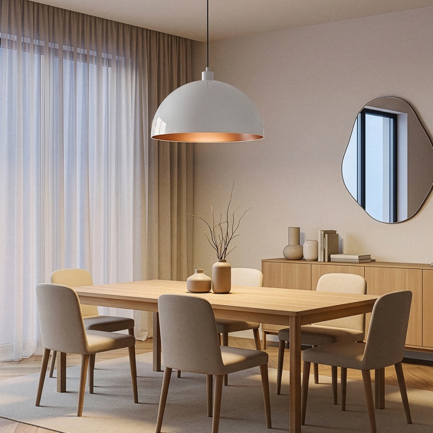 Brilagi - METALO LED kábeles függesztett csillár 1xE27/40W/230V átm. 40 cm fehér/réz