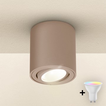 Brilagi - MIA LED RGBW dimmelhető spotlámpa 1xGU10/4,8W/230V 3000K 84x80 mm bézs + távirányító