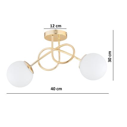 Brilagi - MILO felületre szerelhető csillár 2xE27/60W/230V arany
