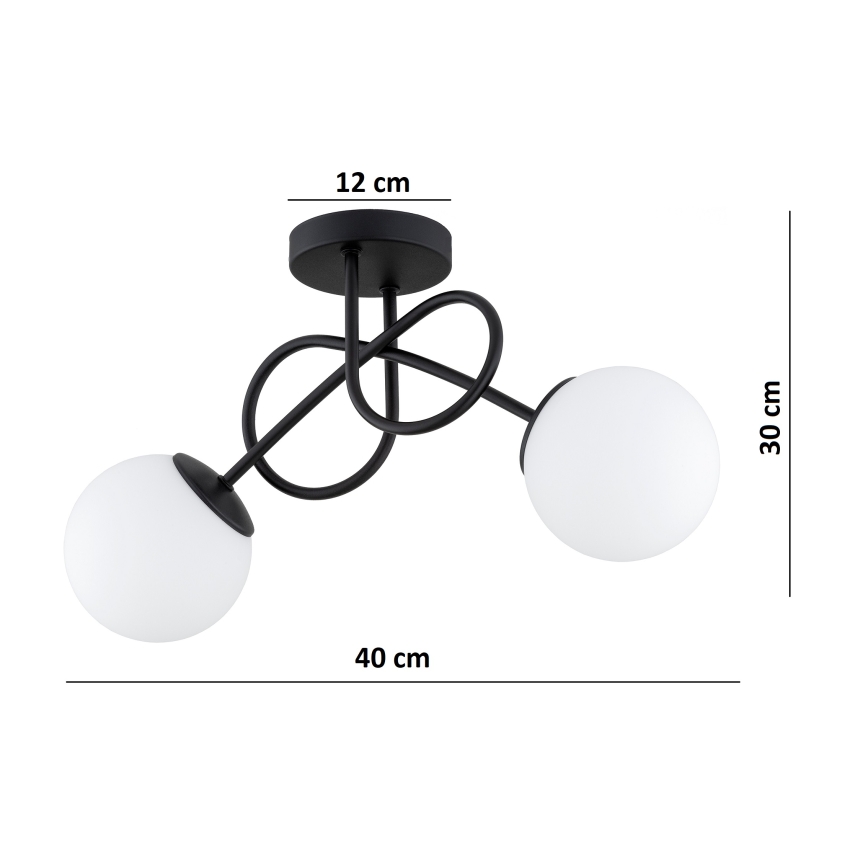 Brilagi - MILO felületre szerelhető csillár 2xE27/60W/230V fekete
