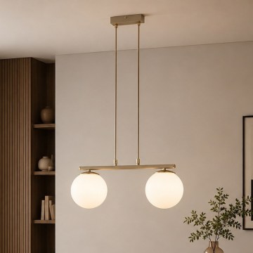 Brilagi - MILO kábeles függeszték 2xE27/60W/230V bézs/arany