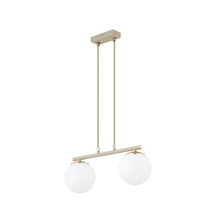 Brilagi - MILO kábeles függeszték 2xE27/60W/230V bézs/arany