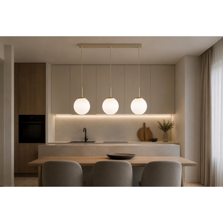 Brilagi - MILO kábeles függőlámpa 3xE27/60W/230V bézs/arany