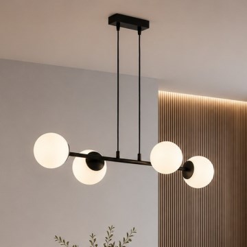 Brilagi - MILO kábellel függesztett csillár 4xE27/60W/230V fekete
