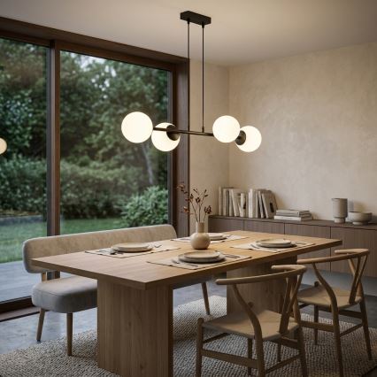Brilagi - MILO kábellel függesztett csillár 4xE27/60W/230V fekete