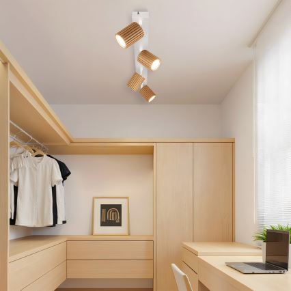 Brilagi - MODERN WOOD 4xGU10/8W/230V spotlámpa kaucsukfa/fehér