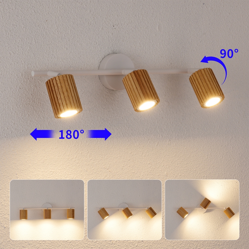 Brilagi - MODERN WOOD spotlámpa 3xGU10/8W/230V fa/fehér