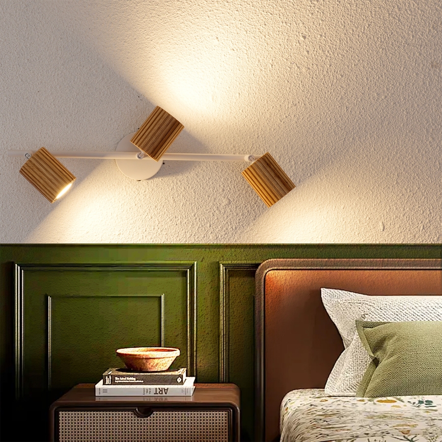 Brilagi - MODERN WOOD spotlámpa 3xGU10/8W/230V fa/fehér