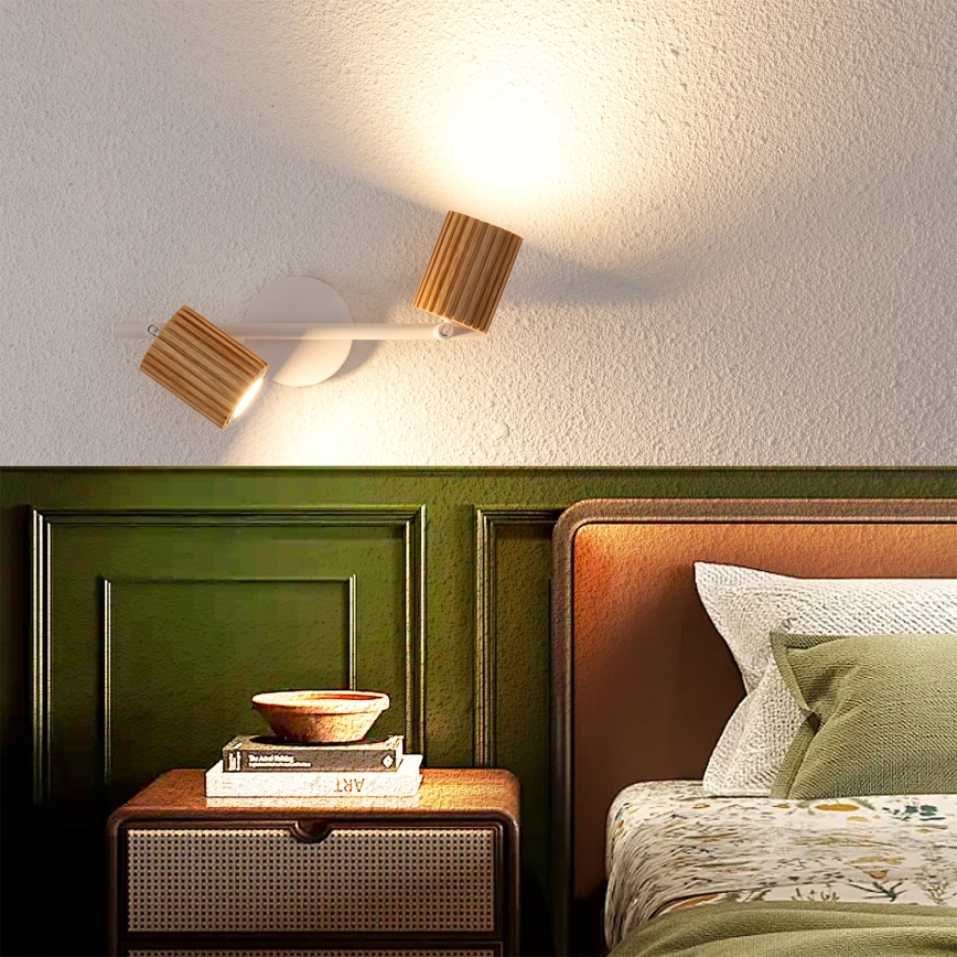 Brilagi - MODERN WOOD spotlámpatest 2xGU10/8W/230V fa/fehér