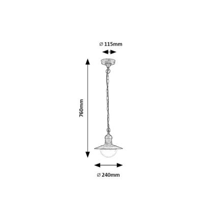 Brilagi - MOLDE kültéri függeszték 1xE27/60W IP44 bronz/patina